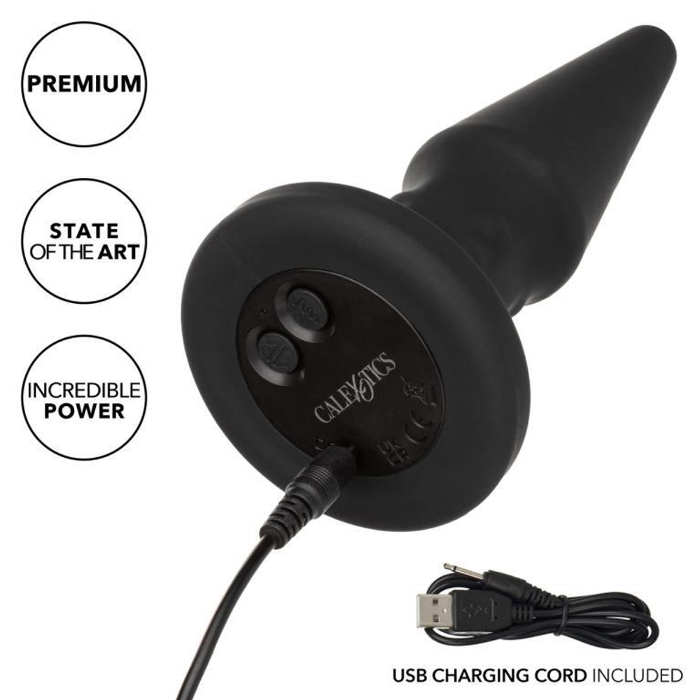 Черная анальная вибропробка с массажем бусинами Bionic Beaded Rimming Probe - 14,5 см. (Цвет: черный)