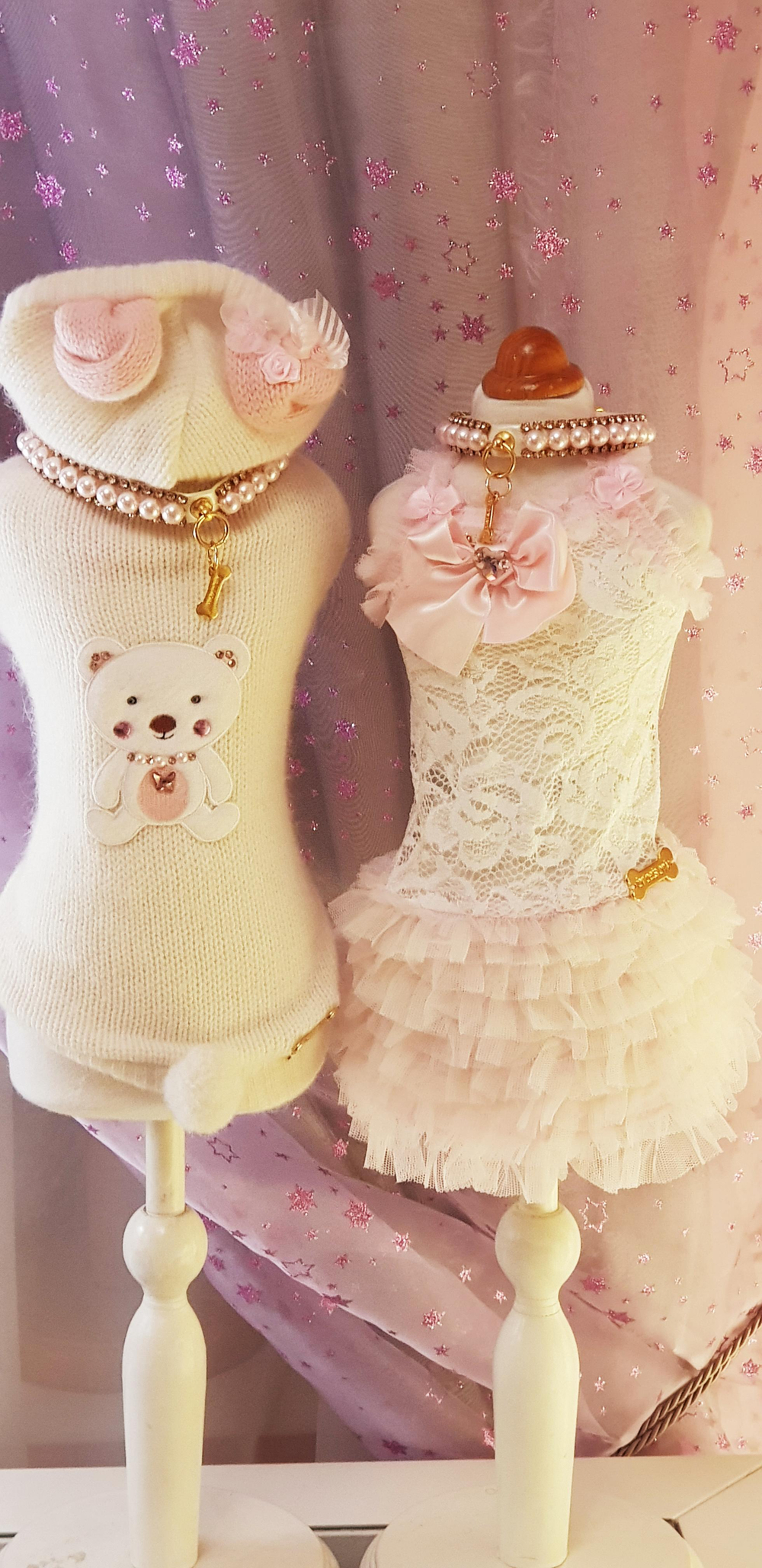 Платье-сарафан "Lace Dance White+Pink Dress" For Pets Only (Италия)