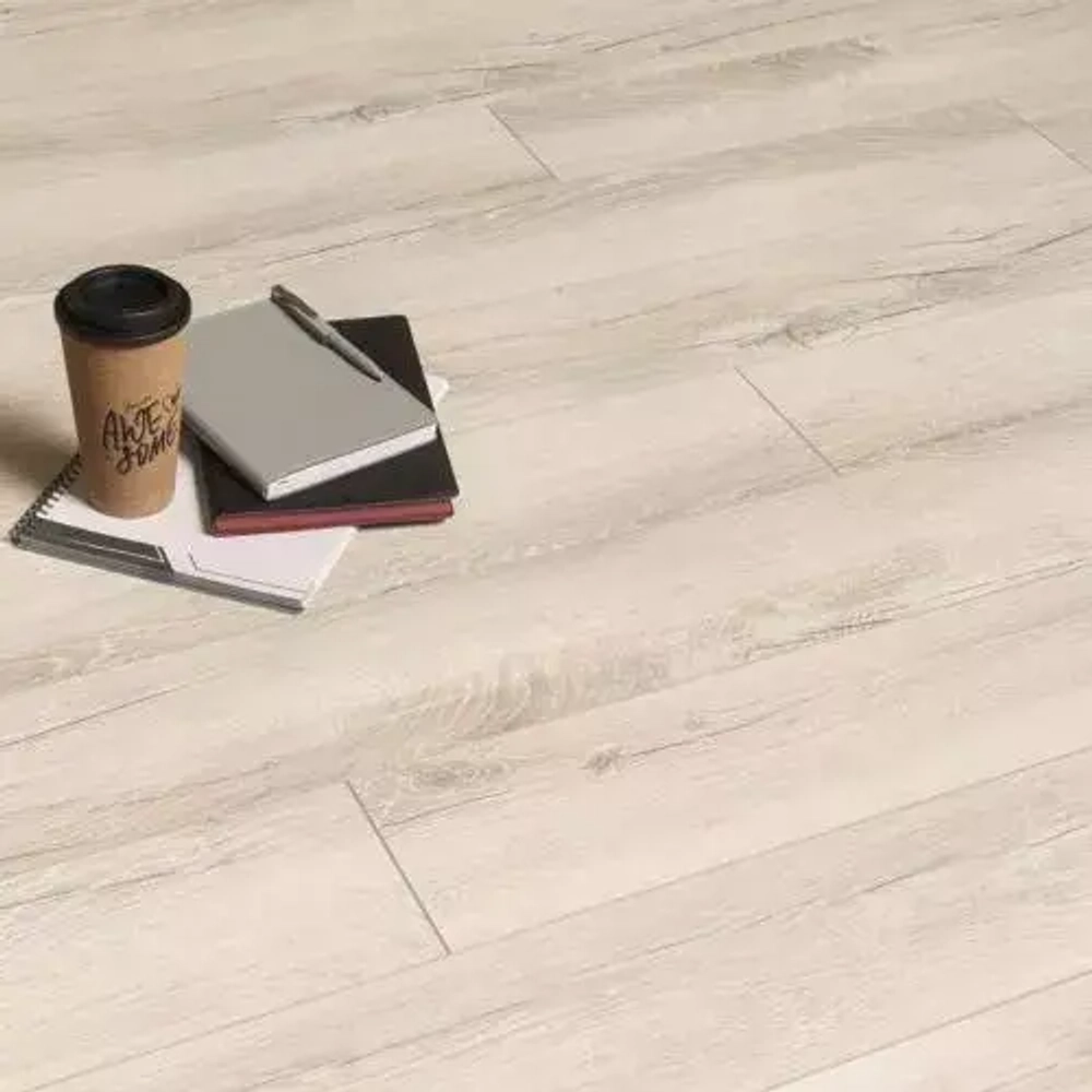 Ламинат Kronostar Ecologik Дуб Вейвлесс белый D2873