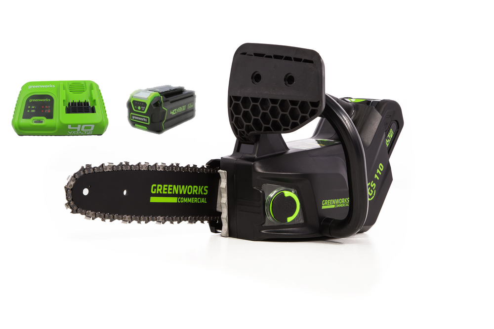 Аккумуляторная цепная пила Greenworks GD40TCSK4,2003807UBB, 40v, 25 см, АКБ 4 А·ч и быстрое ЗУ