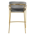 Комплект из 2-х стульев Bradex Home полубарных Turin серый с золотыми ножками