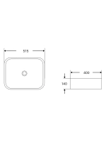 Раковина накладная прямоугольная серая JET