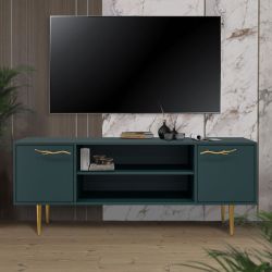 Тумба под ТВ Арт Колор matte 155см Стайл Голд Зеленый бирюзовый матовый