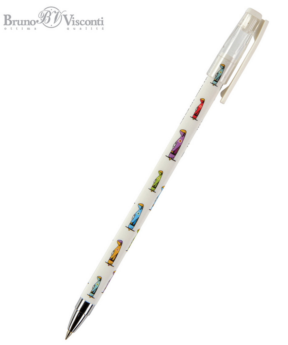 Ручка шариковая 0.5 мм, синяя "HappyWrite. Самолетики" (Bruno Visconti)