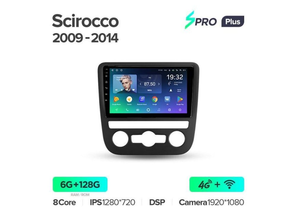 Магнитола Teyes SPRO Plus 6-128 Volkswagen Scirocco 2009 — 2014 9.0&quot;