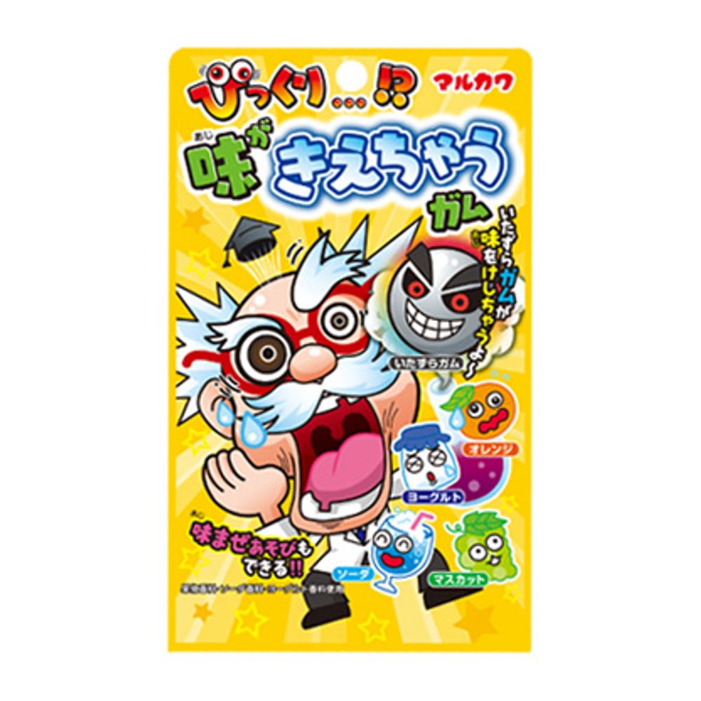 Резинка жевательная Marukawa "Странный профессор" (апельсин,мускат,йогурт,содовая) 40г