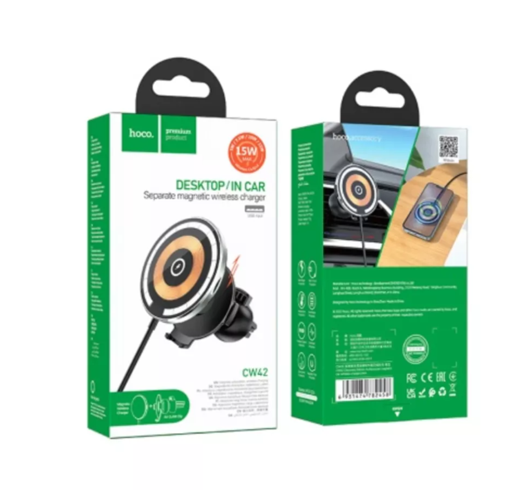 Автомобильный держатель для телефона HOCO CW42 Magnetic, Wireless