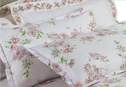 Постельное белье 2 спальное евро Mirabello Fiori Ciliegio голубое