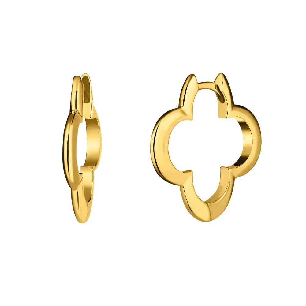 Серьги Четырёхлистник позолота