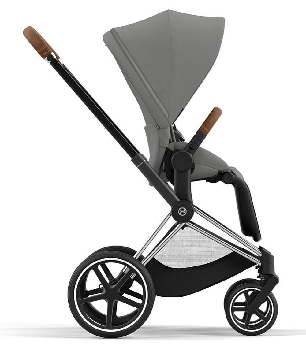 Коляска 3 в 1 Cybex Priam IV Chrome Brown complete и автокресло Aton S2 i-Size Lava Grey Mirage Grey