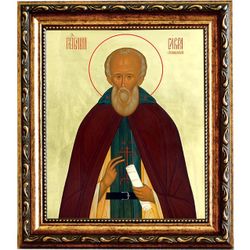 Савва Стромынский Преподобный. Икона на холсте.