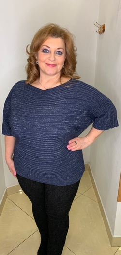 Нарядный блузон "лапша" с люрексом