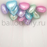 Шары россыпью "Аквамариновые сердца"