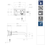 Встраиваемый смеситель для раковины TZAR 342103