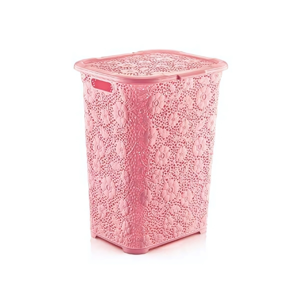 Корзина для белья Ажурная 50 лт розовый