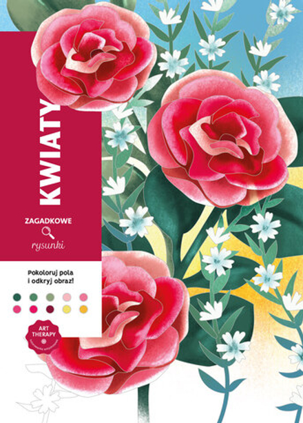 Раскраска по номерам Coloriages mystres Disney - официальное польское издание. Цветы. Загадочные рисунки.