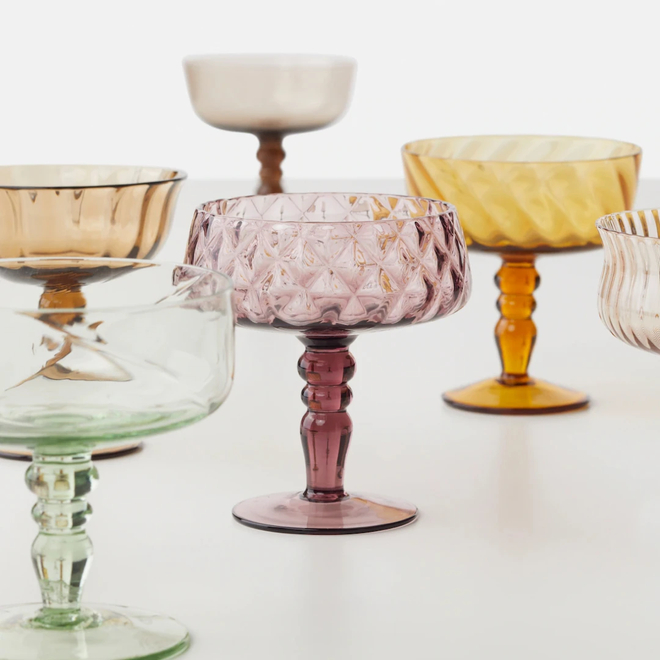 BITOSSI HOME Набор бокалов-креманок Amber/Pink, H11см, 6шт