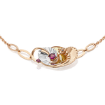 Браслет «Обольщение» из комбинированного золота с гранатами