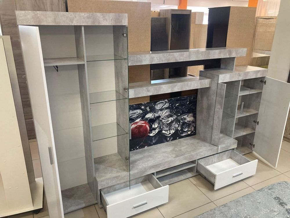 Секция центральная Инстайл ЦС-02 бетон/белый