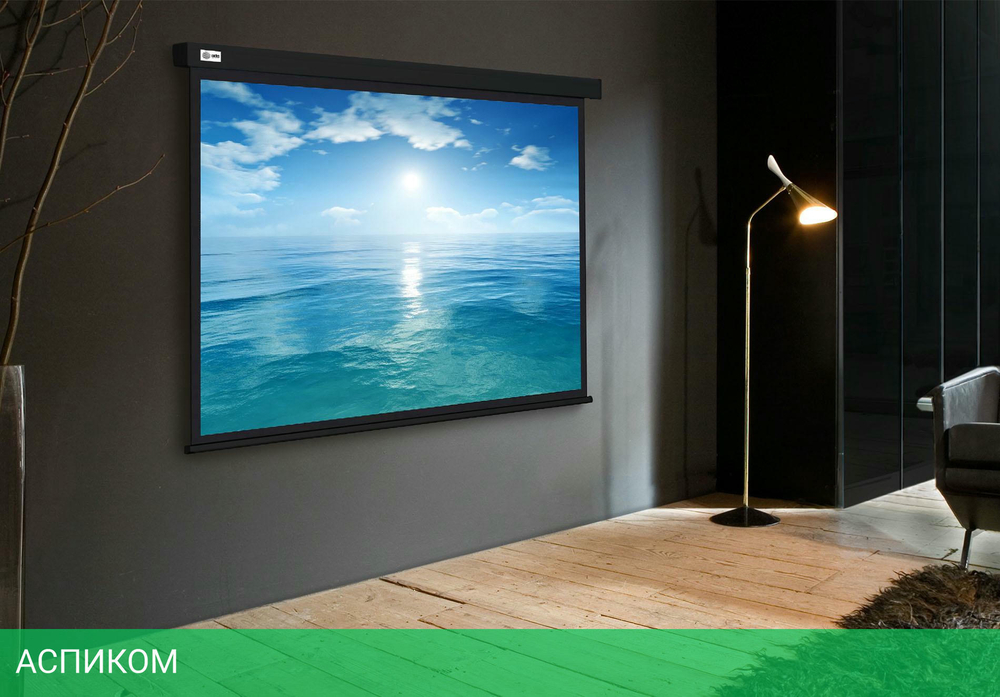 Проекционный экран Cactus CS-PSW-104X186-BK черный