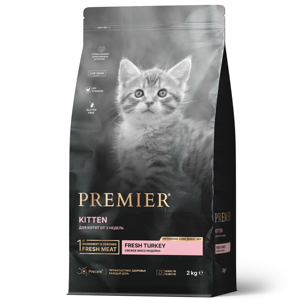 Premier Cat Kitten Turkey Сухой корм для котят с индейкой, 2 кг