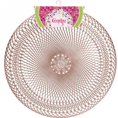 Салфетка плетеная 38см «Кружево» розовое золото