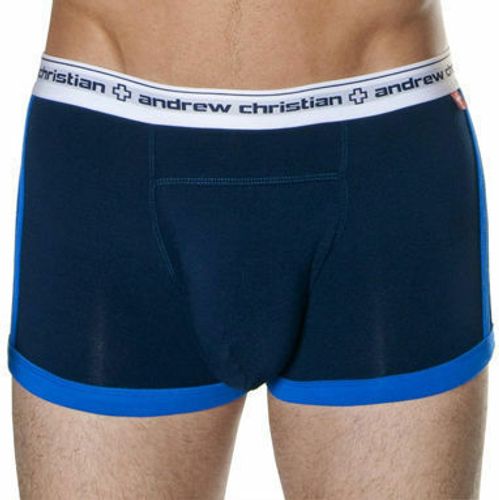 Мужские трусы хипсы Andrew Christian Navy Almost Naked Hip Boxer