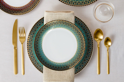 Обеденный сервиз 27 предметов на 6 персон Anna Lafarg Бухара зелёный