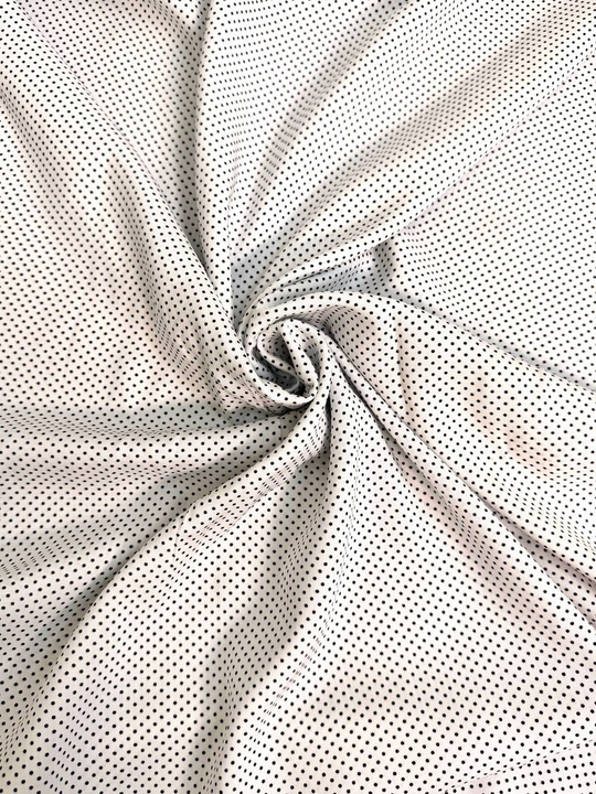 штапель принт горох мелкий черный на белом FC#216