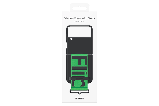 Чехол Samsung Silicone Cover with Strap для Z Flip 4 (EF-GF721TBEGRU) черный