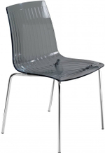 Стул прозрачный Papatya X-Treme S, хромированный, дымчатый