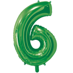 Зеленая цифра 1 с гелием 65 см