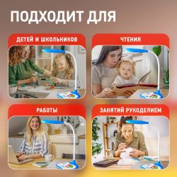 Настольный светильник ЭРА NLED-433-6W-BU ФИКСИКИ светодиодный синий