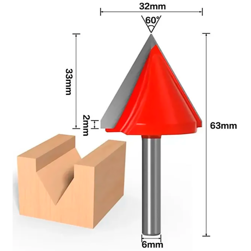 Фреза V-образная 32 х 60