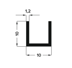 Швеллер Лука 10*10*10*1,2 Шв 11.2000.501л серебро