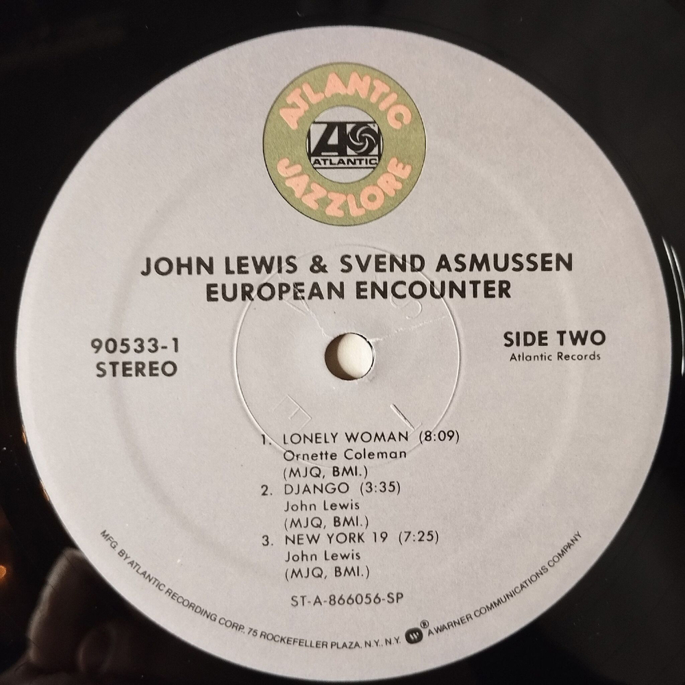 Винтажная виниловая пластинка LP John Lewis and Svend Asmussen European Encounter (USA 1986)