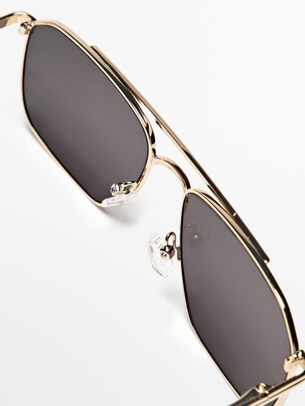 Massimo Dutti Солнцезащитные очки в металлизированной оправе, золотой