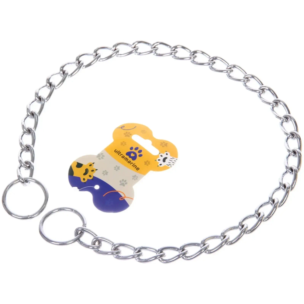 Цепь - удавка рывковая для корректировки поведения «Бро - это сила!», цвет серебро, 4мм/65см (лейбл)