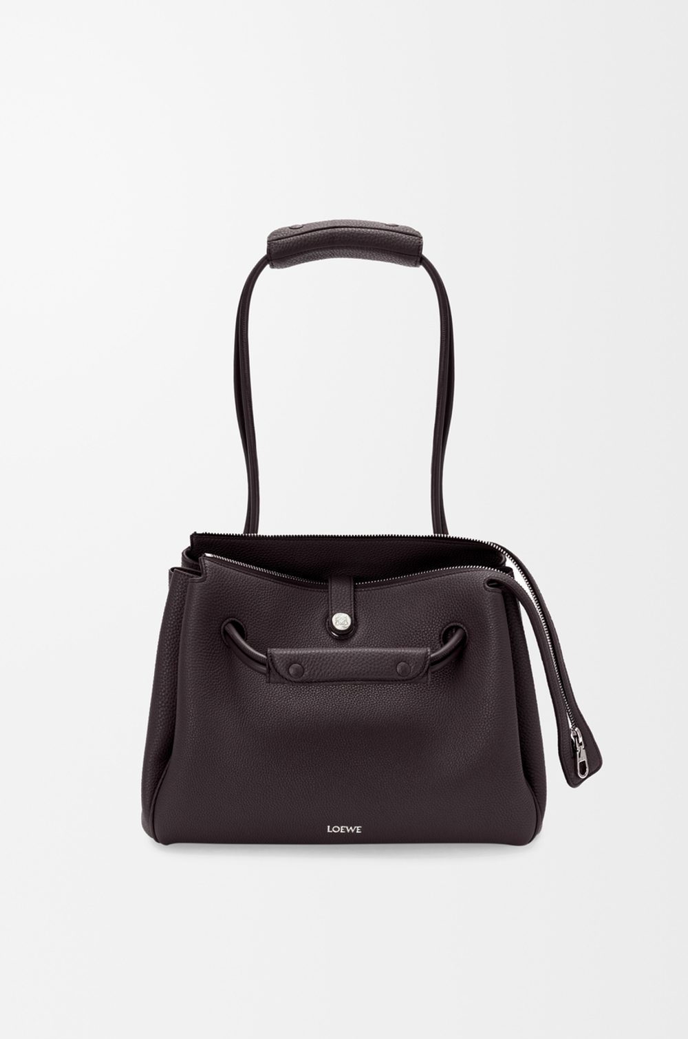 Loewe Сумка Madrid среднего размера из мягкой зернистой телячьей кожи, темно-коричневый