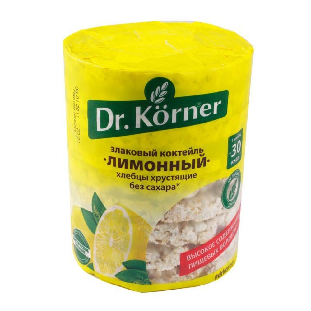 Хлебцы Dr.Korner, злаковый коктейль/лимонный, 100г