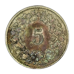 Switzerland, 5 Rappen, 1921 – Libertas Series, VF