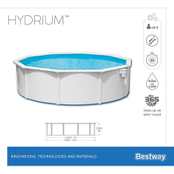 Стальной бассейн Bestway Hydrium Pool Set 460х120 см + песочный ф/насос 5678 л/ч, лестница, тент, подстилка (56384 BW)