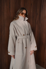 Пальто оверсайз из буклированной шерсти