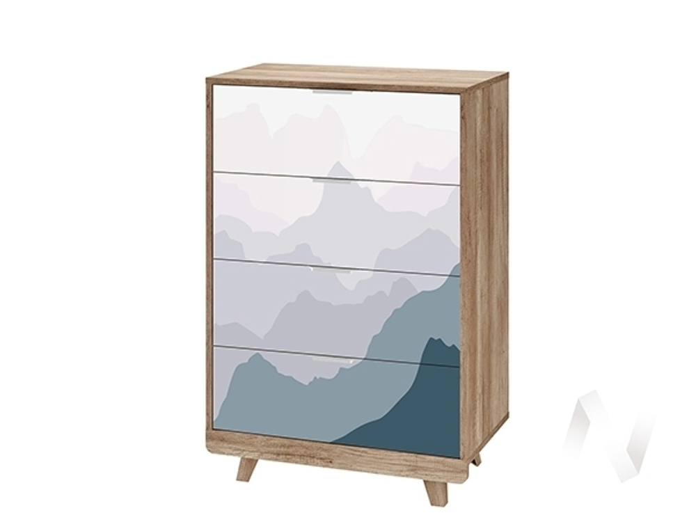 Комод Мегаполис КМ-02 (дуб каньон/фотопечать Аква)