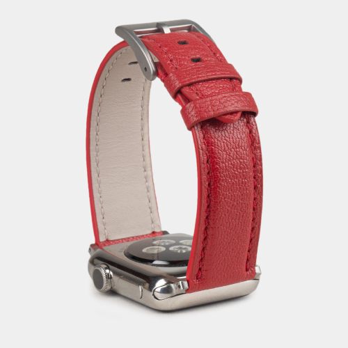 Ремешок для Apple Watch 40/41/42 mm из кожи козы, красного цвета