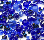 МБ-8 Хрустальные бусины, форма: МИКС, цвет: Синий, 25 гр.
