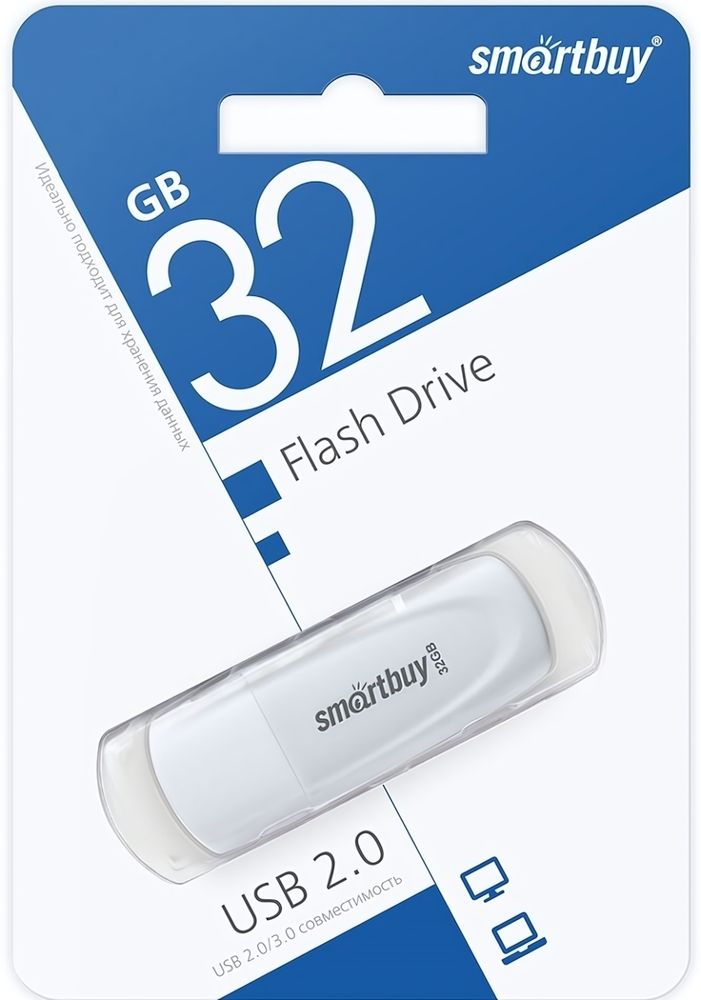 Флеш-накопитель 32 Gb Smartbuy Scout White