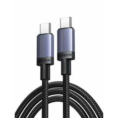 Кабель UGREEN L528 (65832) USB-C to USB-C PD Fast Charging Cable 100W Max, 1м серый космос