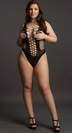 Ажурный тедди Contrast Fence Net Teddy (Размер: XL-XXL-XXXL) (Цвет: черный)