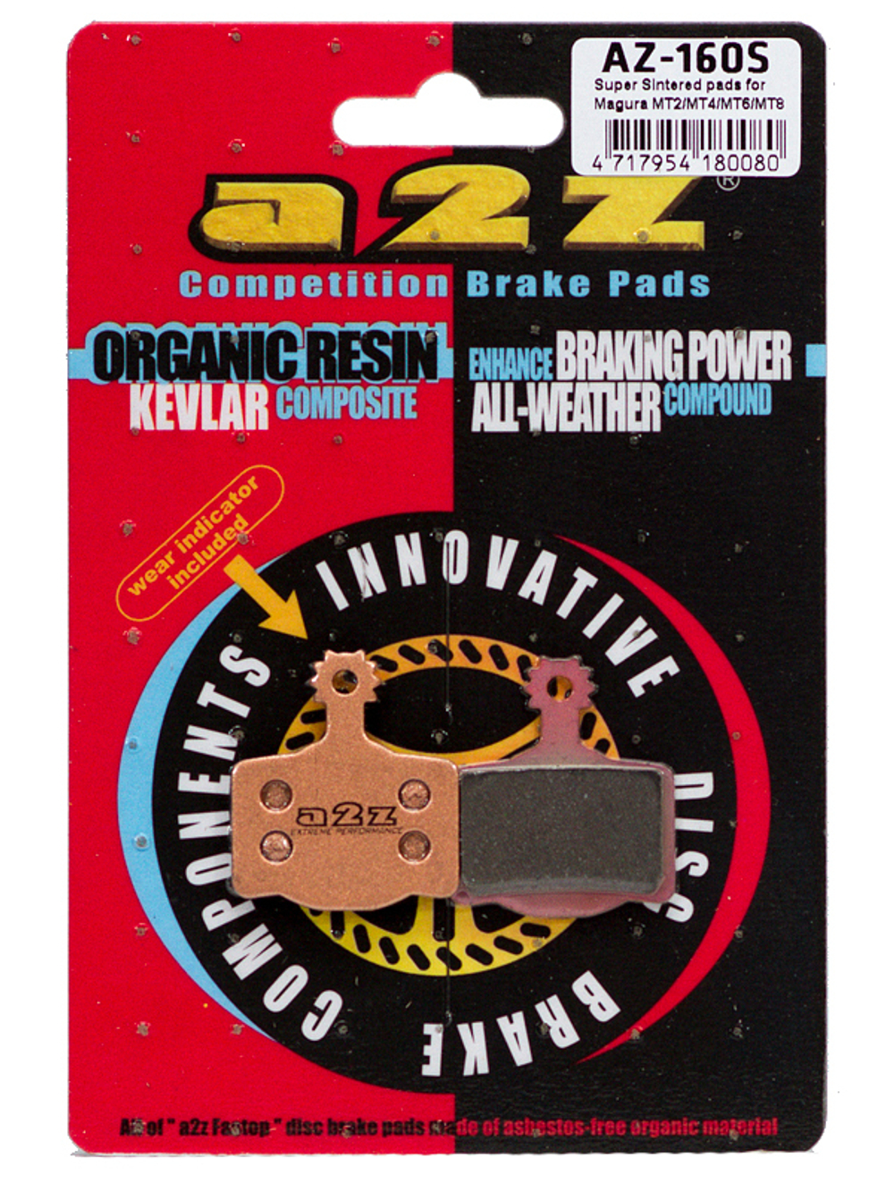 Тормозные колодки A2Z, AZ, Magura 11 MT2 / MT4 / MT6 / MT8, Gold AZ-160S